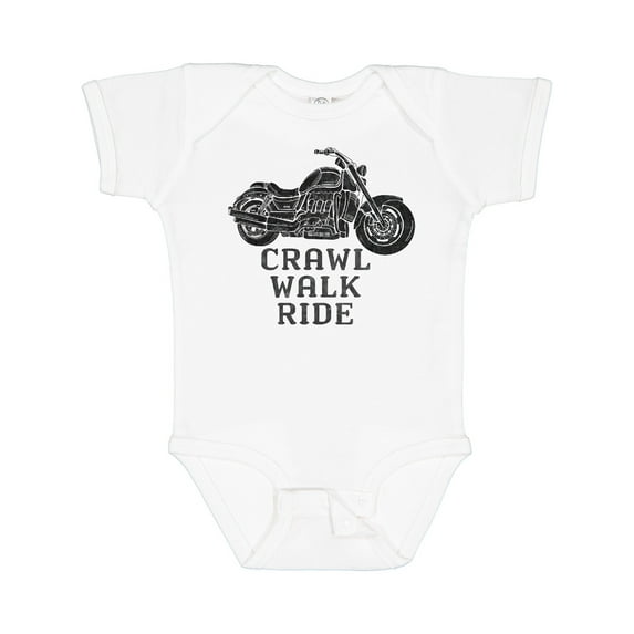 Inktastic Crawl Walk Ride Motorcycle Boys or Girls Baby Bodysuit