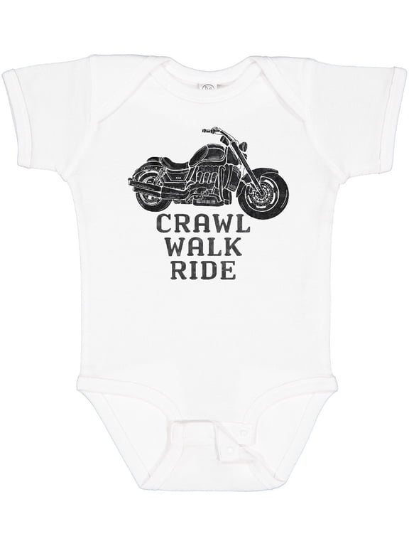 Crawl Walk Ride Motorcycle Boys or Girls Baby Bodysuit