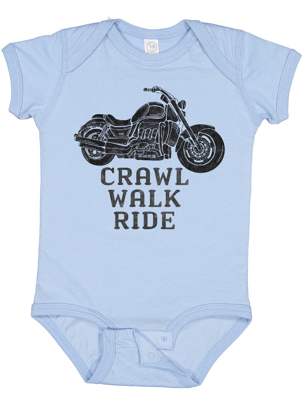 Inktastic Crawl Walk Ride Motorcycle Boys or Girls Baby Bodysuit