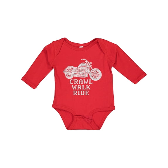 Inktastic Crawl Walk Ride Motorcycle Boys or Girls Long Sleeve Baby Bodysuit