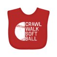thumbnail image 1 of Inktastic Crawl Walk Softball Boys or Girls Baby Bib, 1 of 4