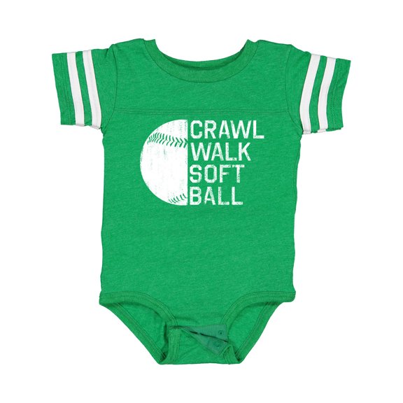 Inktastic Crawl Walk Softball Boys or Girls Baby Bodysuit