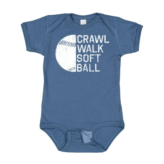 Inktastic Crawl Walk Softball Boys or Girls Baby Bodysuit