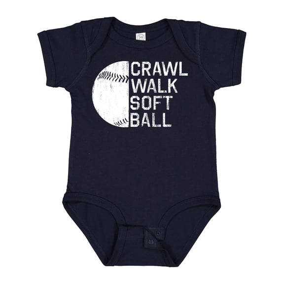 Inktastic Crawl Walk Softball Boys or Girls Baby Bodysuit
