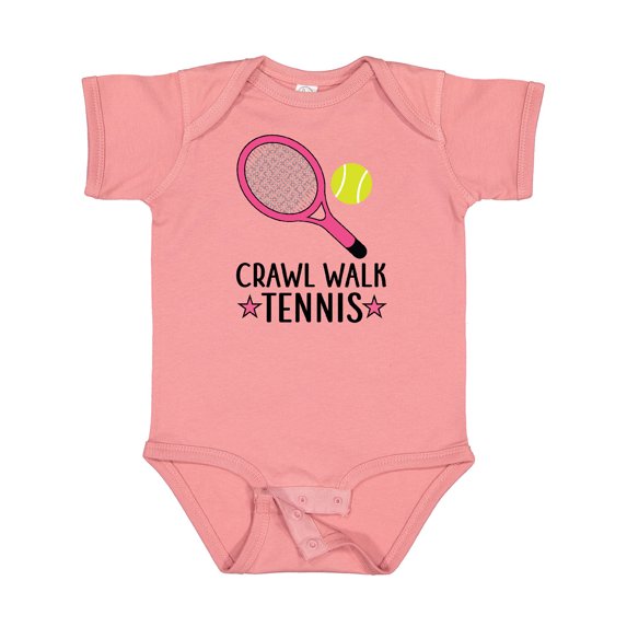 Inktastic Crawl Walk Tennis Racket Girls Baby Bodysuit