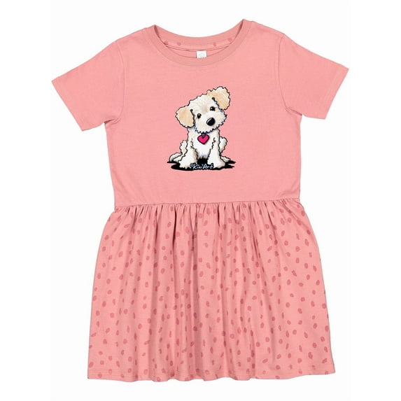Inktastic Cream Doodle Pup Girls Toddler Dress