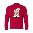 thumbnail image 1 of Inktastic Cream Doodle Pup Long Sleeve Youth T-Shirt, 1 of 5