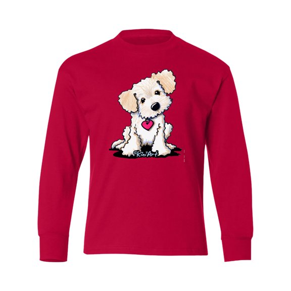 Inktastic Cream Doodle Pup Long Sleeve Youth T-Shirt