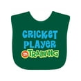 thumbnail image 1 of Inktastic Cricket Player in Training Boys or Girls Baby Bib, 1 of 4