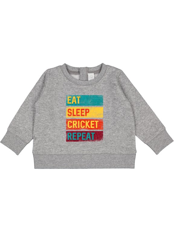 Cricket Sports Eat Sleep Cricket Repeat Baby Sweatshirt