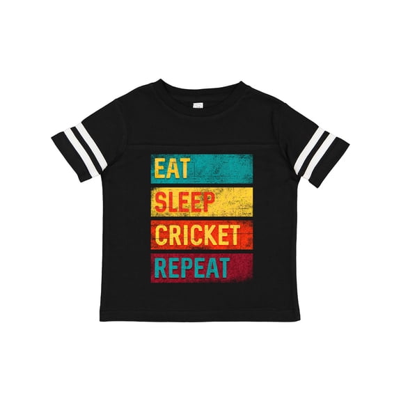 Inktastic Cricket Sports Eat Sleep Cricket Repeat Boys or Girls Toddler T-Shirt