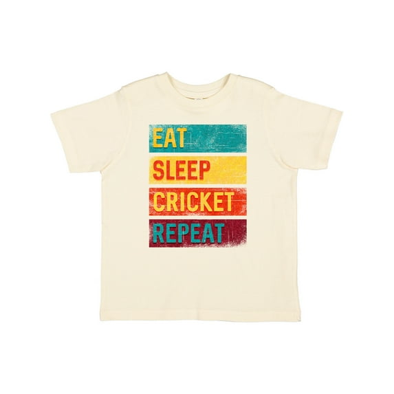 Inktastic Cricket Sports Eat Sleep Cricket Repeat Boys or Girls Toddler T-Shirt