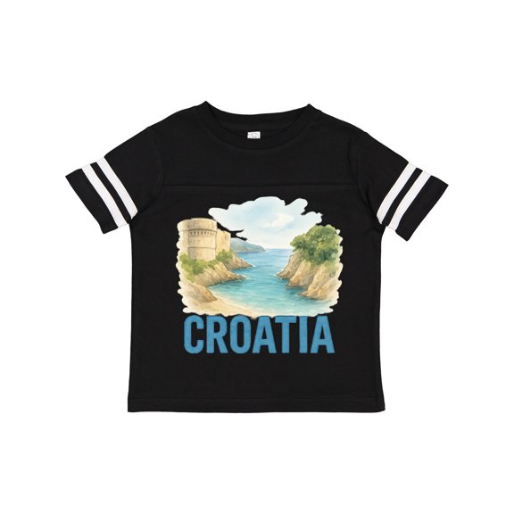 Inktastic Croatia Scenic Watercolor Landscape Boys or Girls Toddler T-Shirt