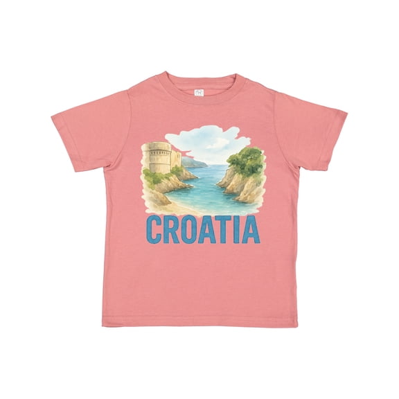 Inktastic Croatia Scenic Watercolor Landscape Boys or Girls Toddler T-Shirt