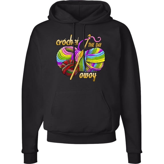 Inktastic Crochet the Day Away Adult Hoodie Sweatshirt