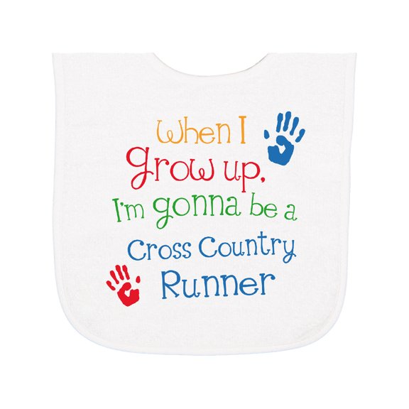 Inktastic Cross Country Runner Future Baby Terry Cloth Bib