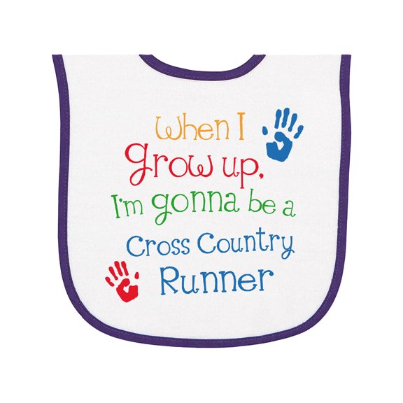 Inktastic Cross Country Runner Future Baby Terry Cloth Bib