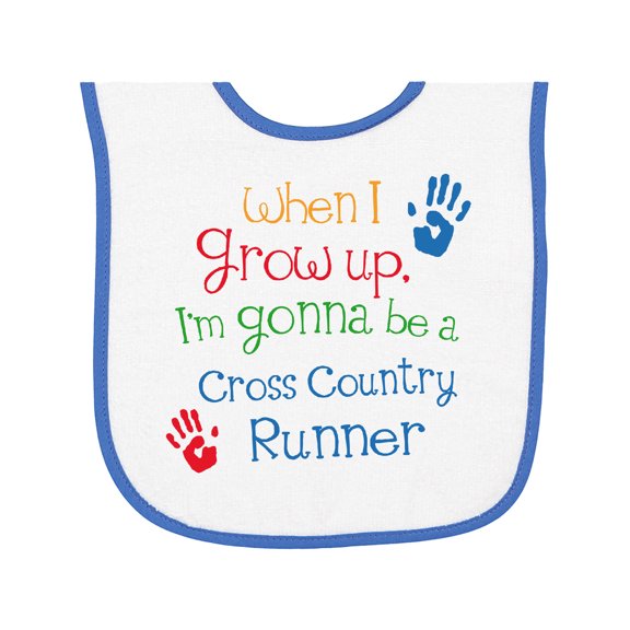 Inktastic Cross Country Runner Future Baby Terry Cloth Bib