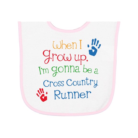 Inktastic Cross Country Runner Future Baby Terry Cloth Bib