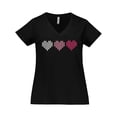 thumbnail image 1 of Inktastic Cross Stitch Hearts Women's Plus Size V-Neck T-Shirt, 1 of 5