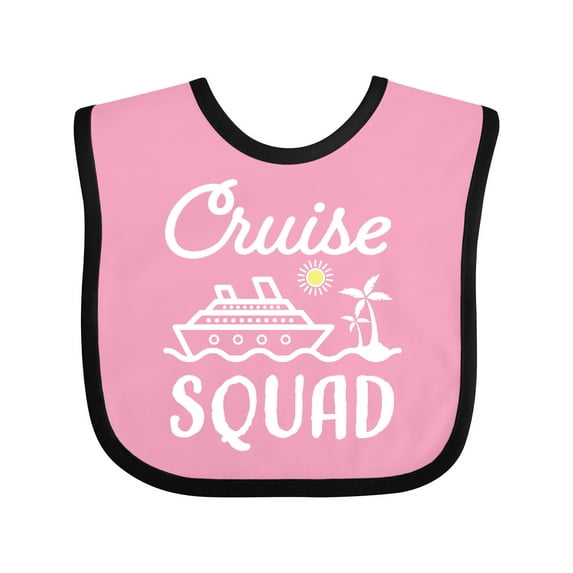 Inktastic Cruise Squad with Vector Cruise Ship and Palm Trees Boys or Girls Baby Bib