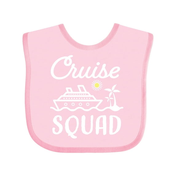 Inktastic Cruise Squad with Vector Cruise Ship and Palm Trees Boys or Girls Baby Bib