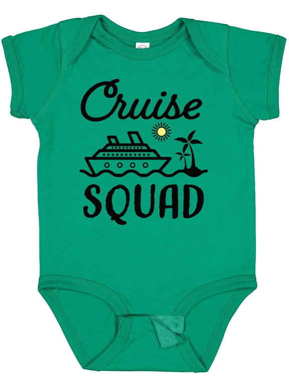Cruise Squad with Vector Cruise Ship and Palm Trees Boys or Girls Baby Bodysuit