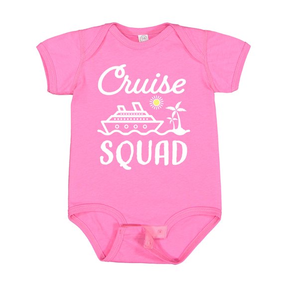 Inktastic Cruise Squad with Vector Cruise Ship and Palm Trees Boys or Girls Baby Bodysuit
