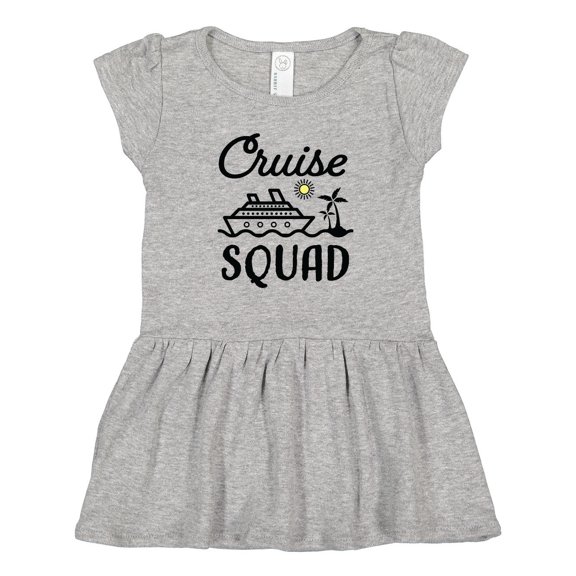 Inktastic Cruise Squad with Vector Cruise Ship and Palm Trees Girls Toddler Dress