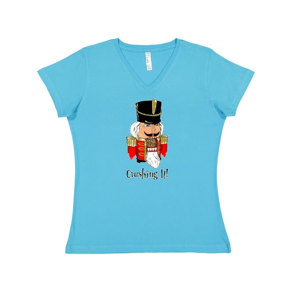 Inktastic Crushing It Nutcracker Women's V-Neck T-Shirt