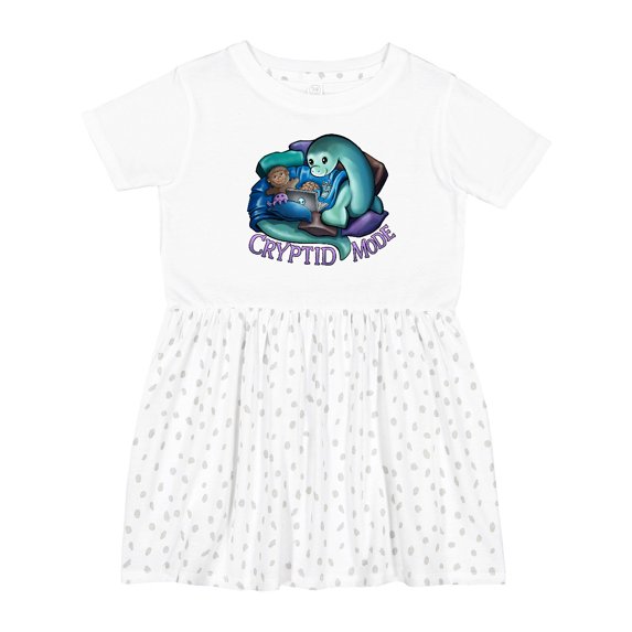 Inktastic Cryptid Mode Cute Loch Ness Monster Girls Toddler Dress