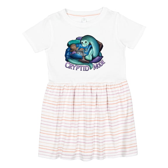 Inktastic Cryptid Mode Cute Loch Ness Monster Girls Toddler Dress