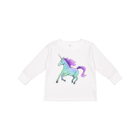 Inktastic Crystal Unicorn Boys or Girls Long Sleeve Toddler T-Shirt