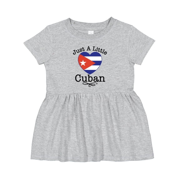 Inktastic Cuba Flag Heart Just a Little Cuban Heritage Girls Baby Dress