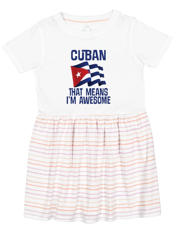 Cuban Awesome Pride Girls Toddler Dress