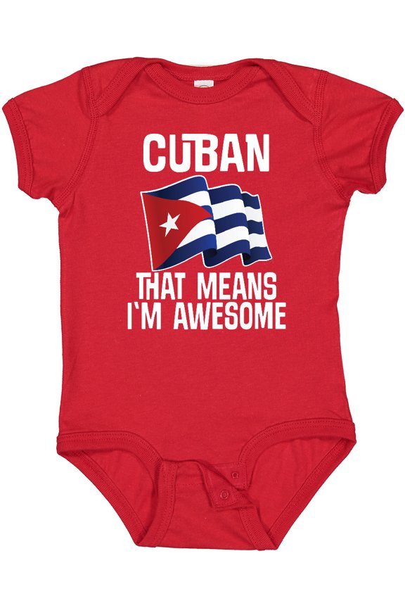 Cuban Pride Cuba Flag Boys or Girls Baby Bodysuit