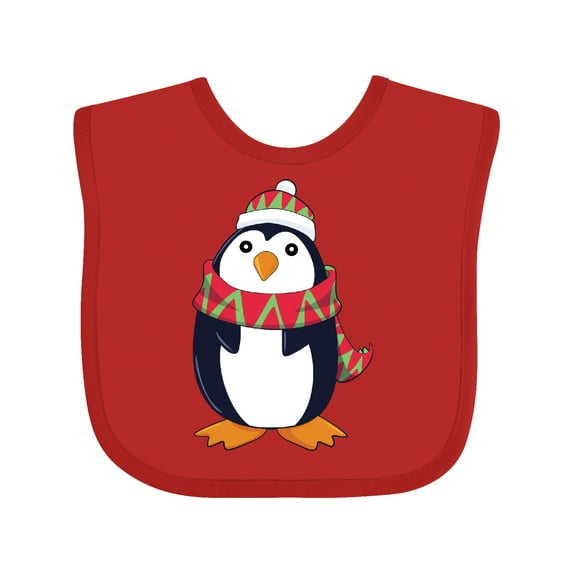 Inktastic Cuddly Christmas Penguin Boys or Girls Baby Bib