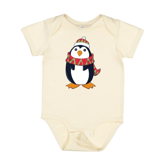 Inktastic Cuddly Christmas Penguin Boys or Girls Baby Bodysuit