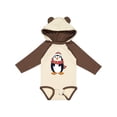 thumbnail image 1 of Inktastic Cuddly Christmas Penguin Boys or Girls Long Sleeve Baby Bodysuit, 1 of 5