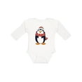 thumbnail image 1 of Inktastic Cuddly Christmas Penguin Boys or Girls Long Sleeve Baby Bodysuit, 1 of 5