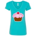 thumbnail image 1 of Inktastic Cupcake Women's V-Neck T-Shirt, 1 of 5