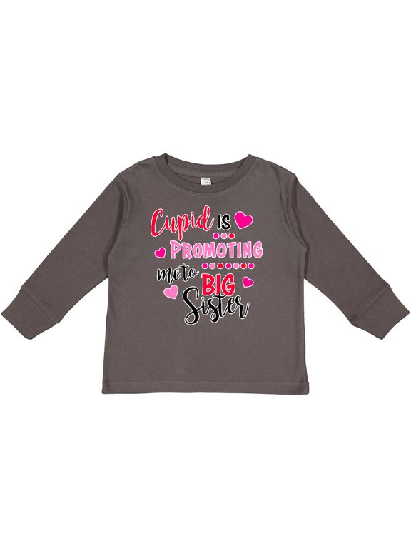 Inktastic Cupid is Promoting Me to Big Sister Girls Long Sleeve Toddler T-Shirt
