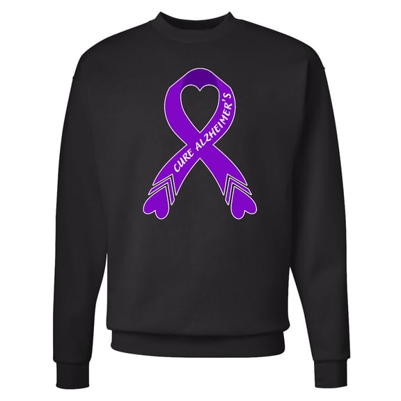 Inktastic Cure Alzheimer's Purple Heart Ribbon Adult Sweatshirt