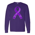 thumbnail image 1 of Inktastic Cure Alzheimer's Purple Heart Ribbon Long Sleeve T-Shirt, 1 of 5