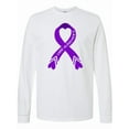 thumbnail image 1 of Inktastic Cure Alzheimer's Purple Heart Ribbon Long Sleeve T-Shirt, 1 of 5