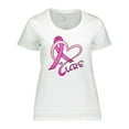 thumbnail image 1 of Inktastic Cure- Breast Cancer Awareness Pink Ribbon Women's Plus Size T-Shirt, 1 of 5