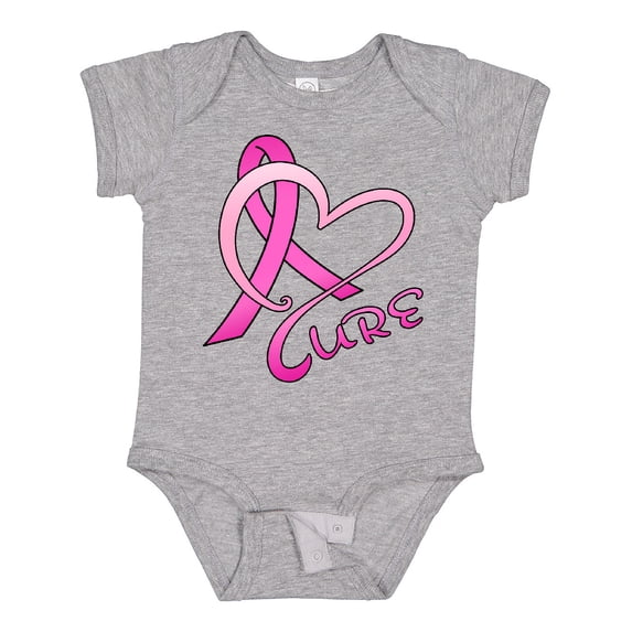 Inktastic Cure- Breast Cancer Awareness pink ribbon Boys or Girls Baby Bodysuit