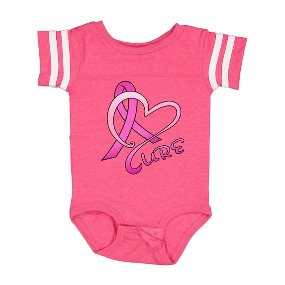 Inktastic Cure- Breast Cancer Awareness pink ribbon Boys or Girls Baby Bodysuit
