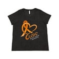 thumbnail image 1 of Inktastic Cure- Kidney Cancer Awareness Orange Ribbon Women's Plus Size T-Shirt, 1 of 5