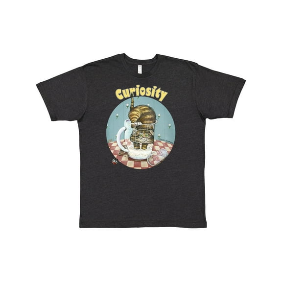 Inktastic Curiosity Cute Cat in Milk T-Shirt